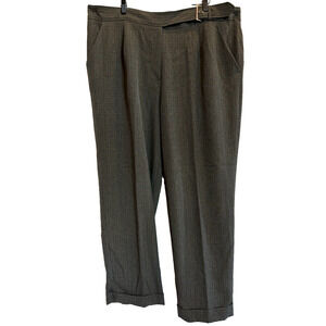 Womens Pinstripe Wide Leg Classic Minimalist Pants Size 22W Work Career Trousers